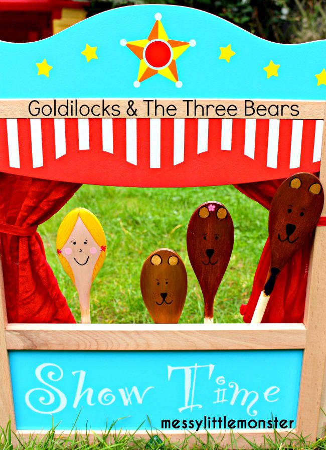 Goldilocks and the Three Bears Spoon puppets for pretend play